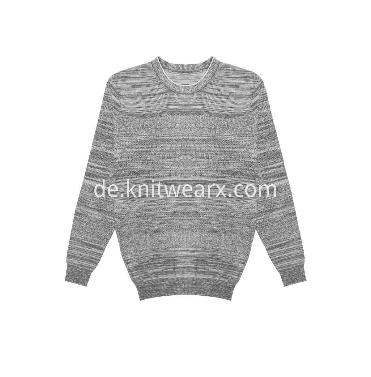 Men's Knitted Sweater Charcoal AB Yarn Crewneck Pullover